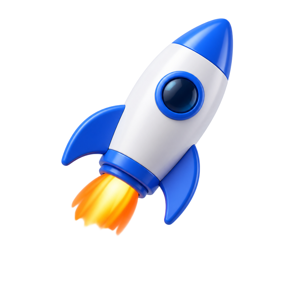 Social media boosting rocket illustration